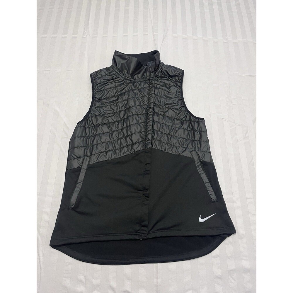 Nike AeroLayer Thermore Women’s Black Quilted Running Vest BV3886-010 Size Med